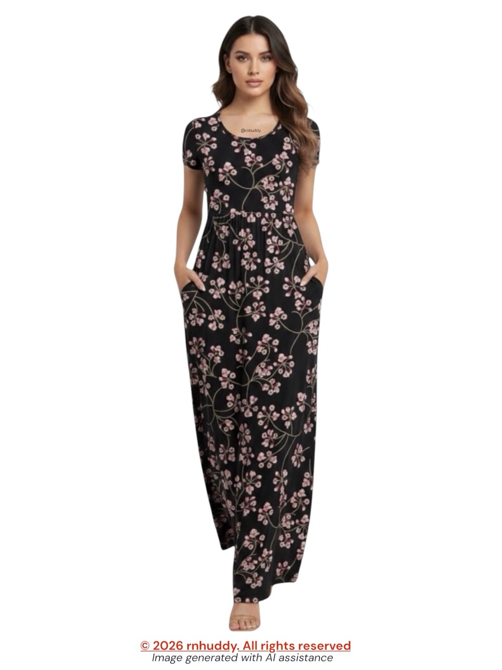 NWT Viishow 3X floral maxi dress with pockets